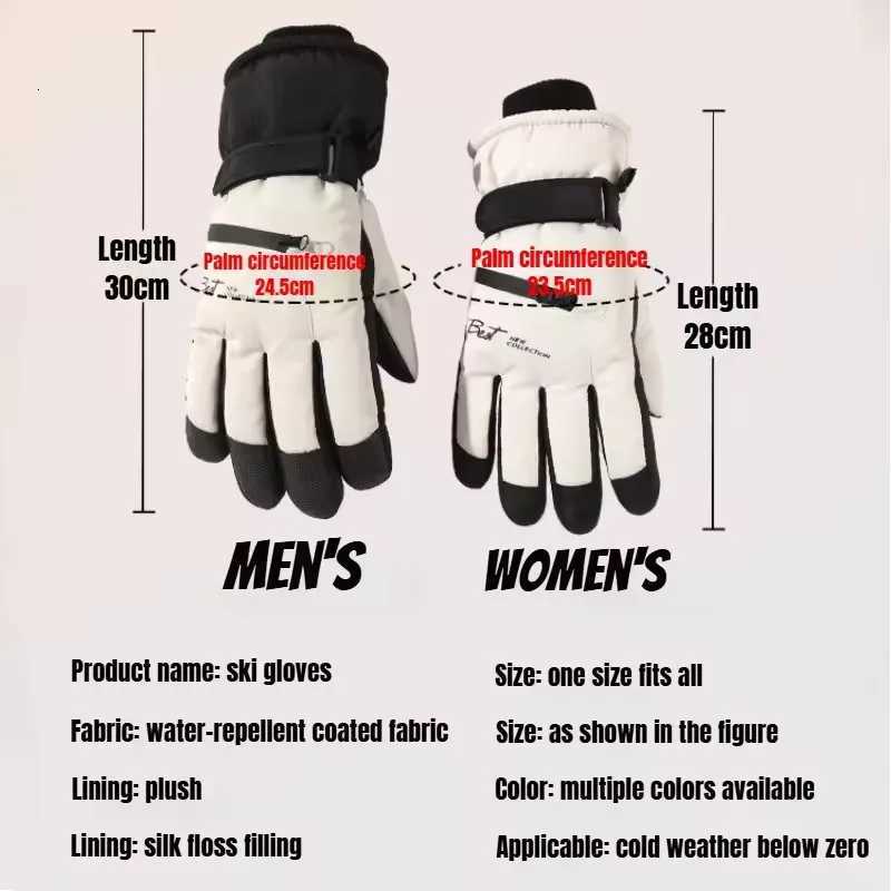 Winter Ski Gloves Cycling Thermal Gloves Non-Slip Touch Screen Ski Gloves Men's Women's waterProof Warm Snowboard Accessories with Pocket