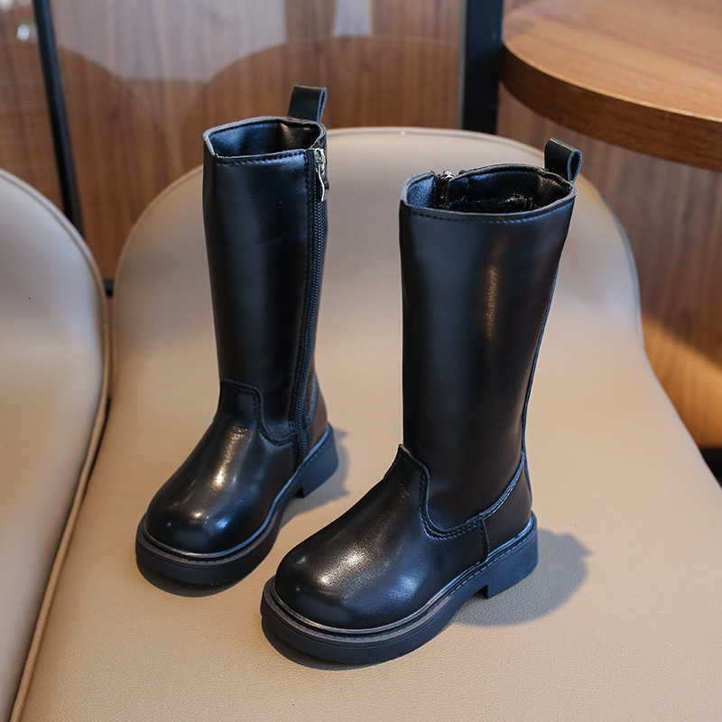 Botas altas para niños Botas Otoño Invierno Bebé Botas largas cálidas en el interior con terciopelos Niñas Moda Diseño de metal Princesa BootsT26091