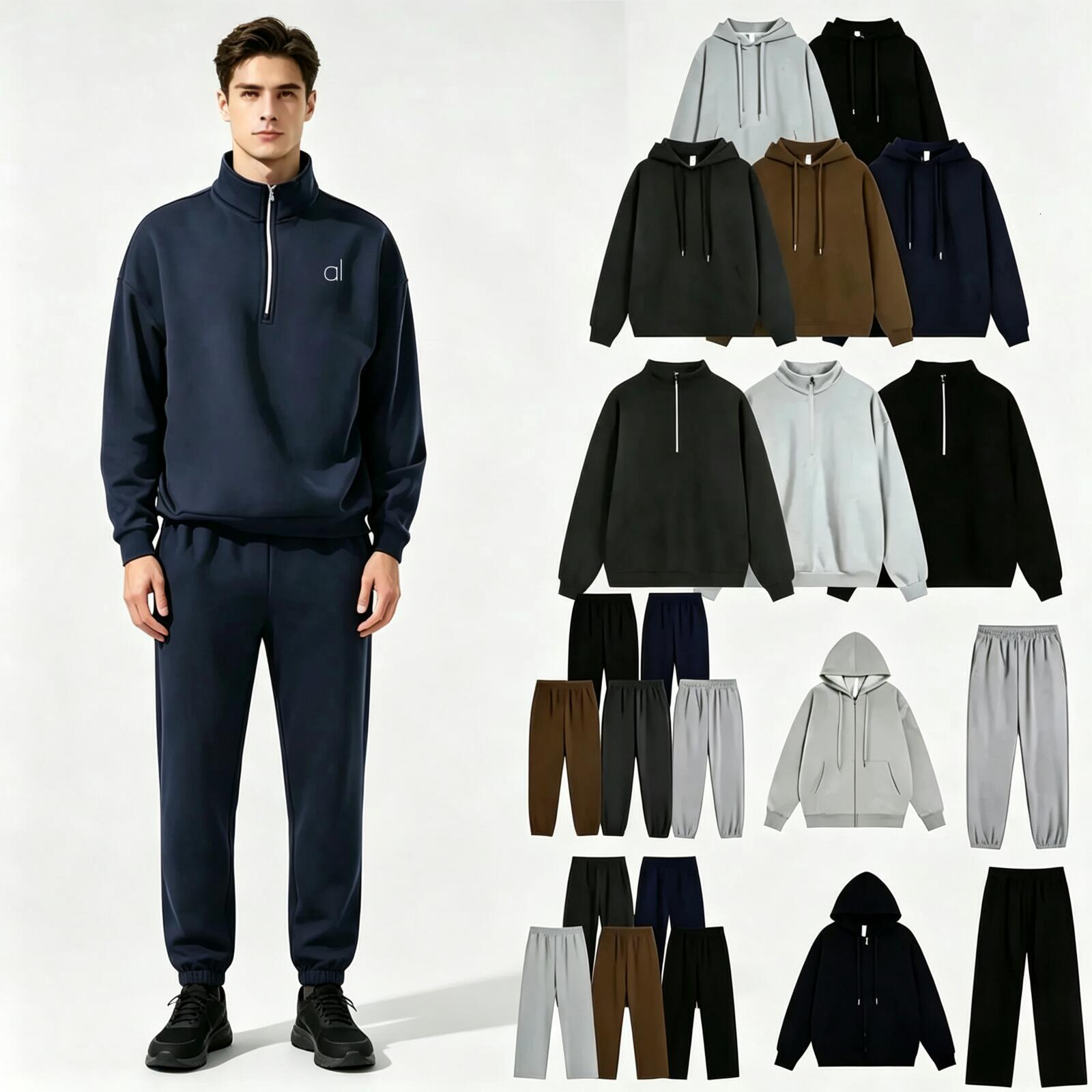NEW 2026 10A sale Zipper Coat Basic Hooded Comfort Athletic Lounge women sweatshirt Pants sets Men Hoodie Jacket sweat alosetismly men wowomen cloth