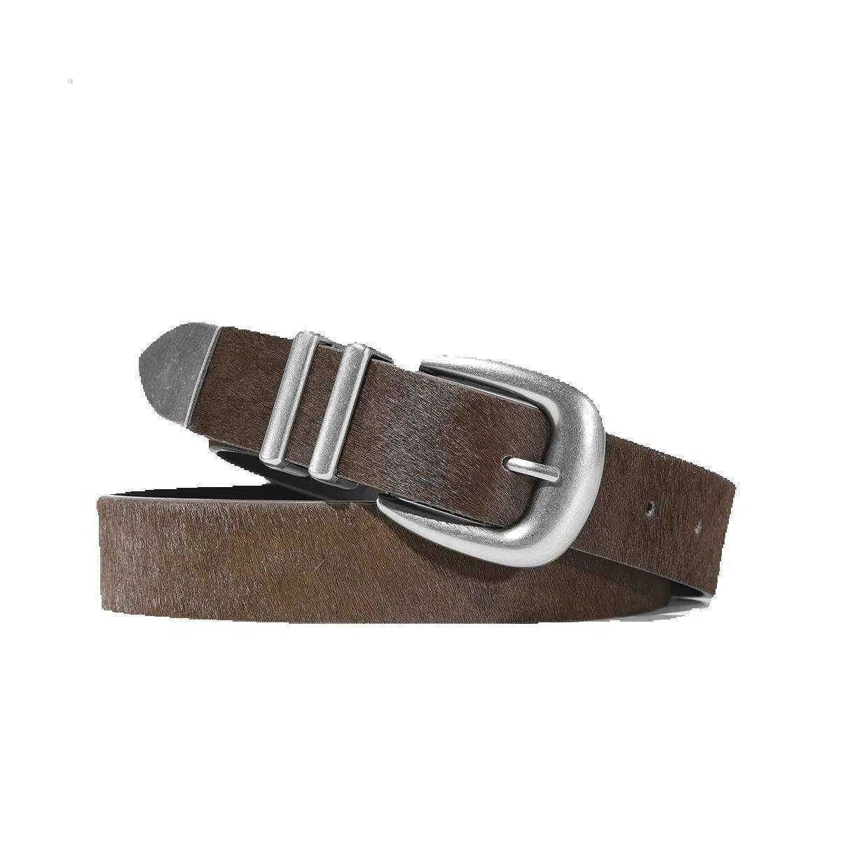 Premium Leather Men's Belt With Distressed Finish Genuine Leather And Horsehair Casual Versatile Pants Belt For Men S2609199O4D