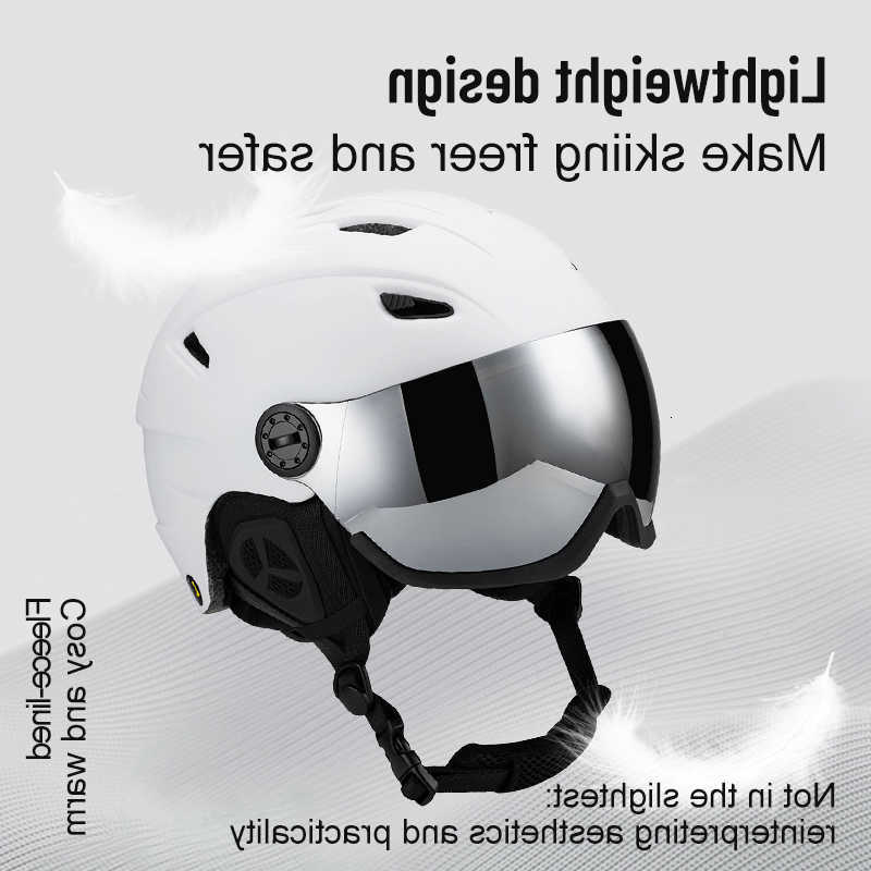Ski Ski High-quality Helmets Horntour Helmet Integrated Snow Goggles Ultra-light and Warm Outdoor Ski Equipment for Men Women and Children D260919