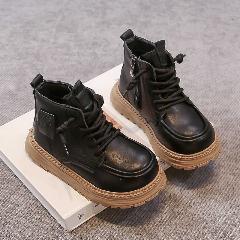 Children Short Boots Boots for Girls Boys 2025 Winter New Fashion Korean Style Soft Sole Anti-slippery Versatile Princess Leather ShoeT260919