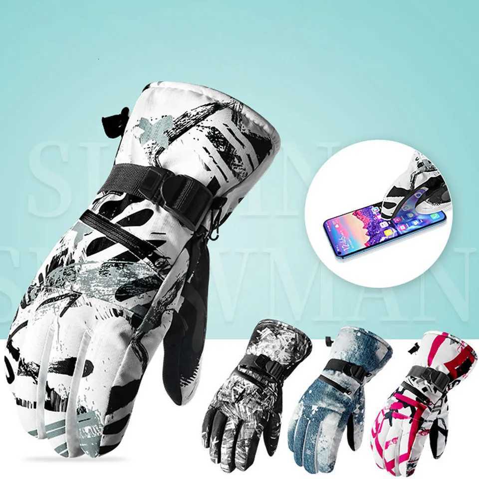 Ski Gloves KoKossi Thermal Ski Gloves Winter Outdoor Snowboard waterProof windpro of Gloves Unisex Fleece Warm Snow Sports Riding Gloves D2609191