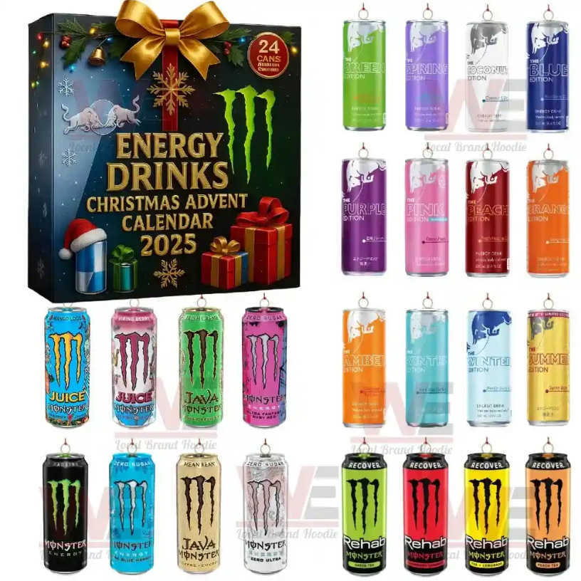 Nouveau calendrier de l'avent Monster Energy, boîte aveugle, ornement d'arbre de noël, pendentif en acrylique L2609197DKY