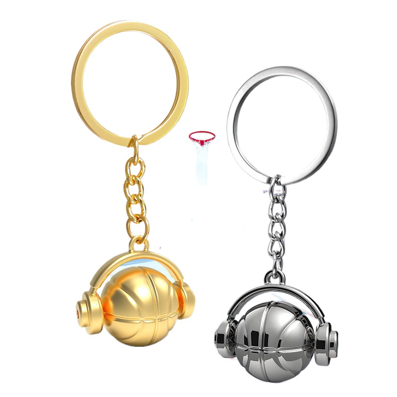 Custom Basketball Keychain Zinc Alloy Minimalist Style Pendant Basketball Club Promotional Gift High Quality Sports Souvenir Bag Charm