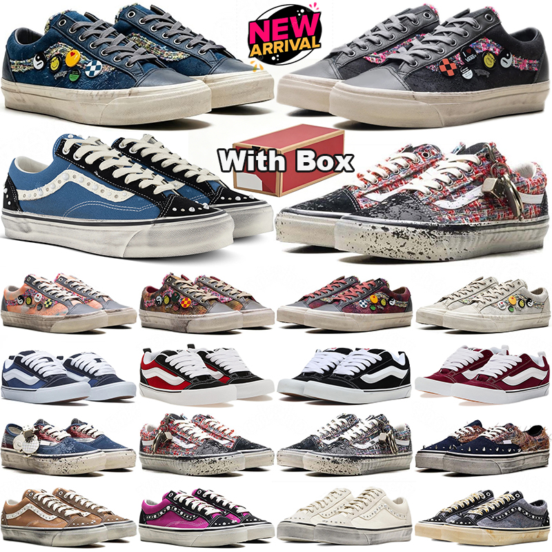 free shipping with box van old skools shoes knu designer pearlized sneakers pearl mens trainers women men outdoor sports sneaker runners casual walk