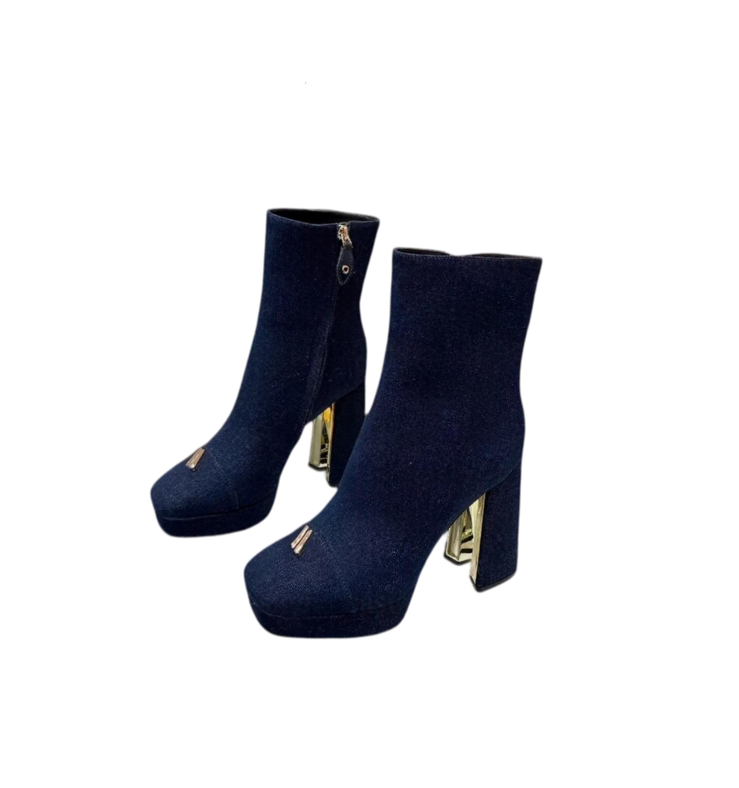 Designer Shoe Luxury Heel Boot Womens Black Leather Platform Stiletto Point Toe Buckle Zipper Silver Blue Monogram Tall Knee High Chunky Block Vinta