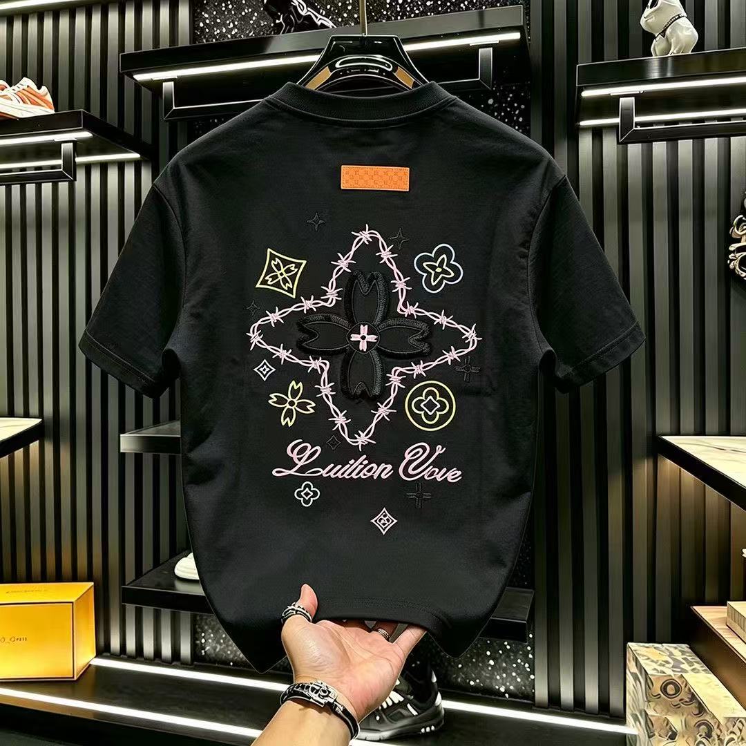 Fall new men's short-sleeve trendy T-shirt - streetwear look that shows off cool personality, loose and stylish half-sleeved top889