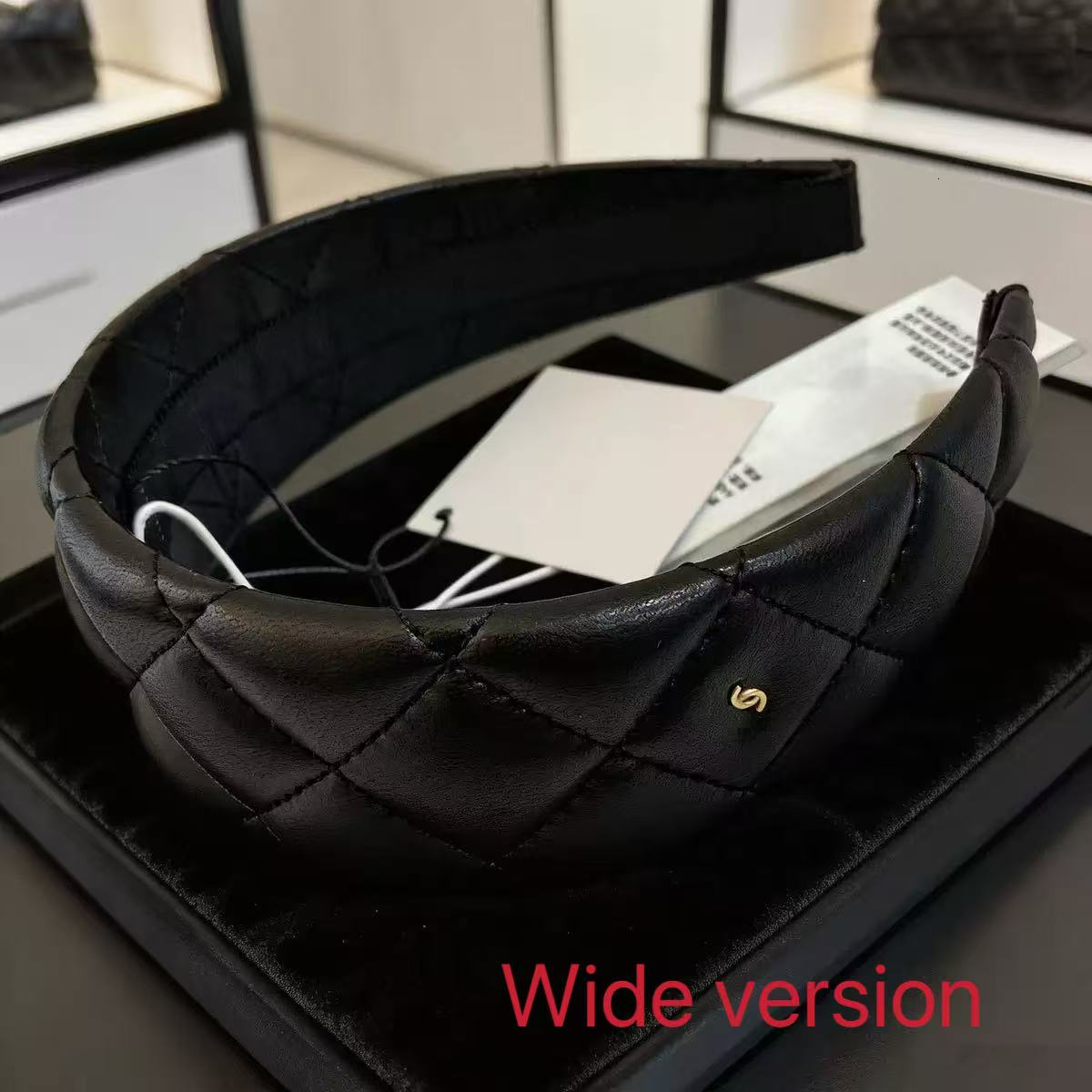 The designer's new French-style classic diamond-patterned embroidered cotton high-crown women's hairband is very fashionable. 375
