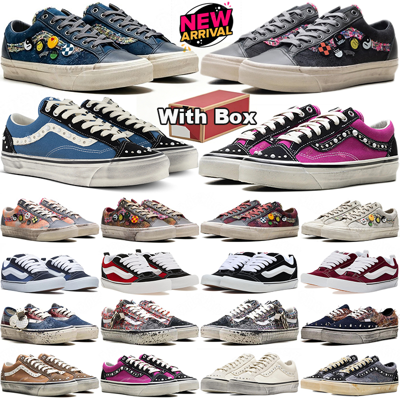 free shipping with box van old skools shoes knu designer pearlized sneakers pearl mens trainers women men outdoor sports sneaker runners casual walk