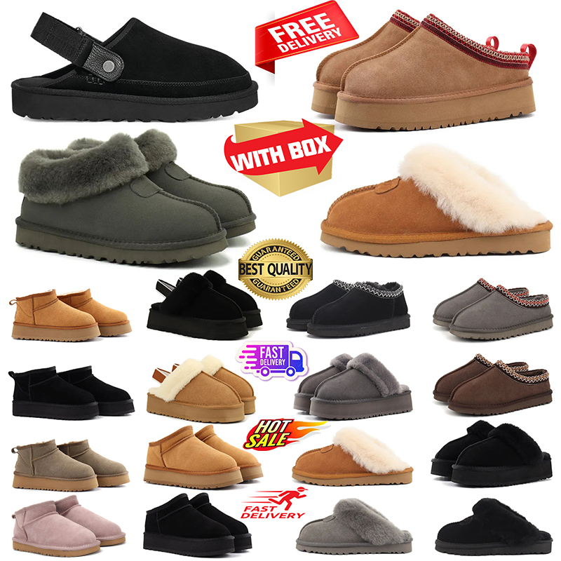Tasmans Slippers Woman Boots tazz Slides Winter Booties Classic Black Brown Snow Sandals Chestnut Suede Men Shoes Boots tasman tazz 36-44