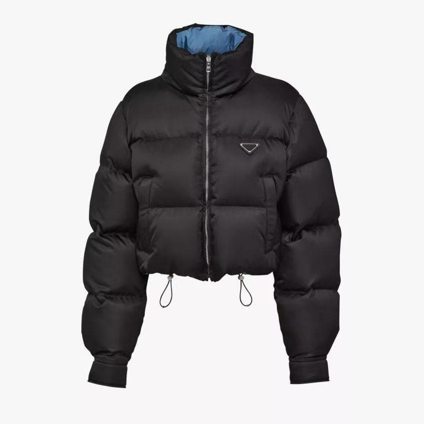 Designer Black Down Coats Luxury Women Down Jacket Parkas Fashion Lady Stylish Womens Outerwear Stand Collar Outdoor Hooded Jacket