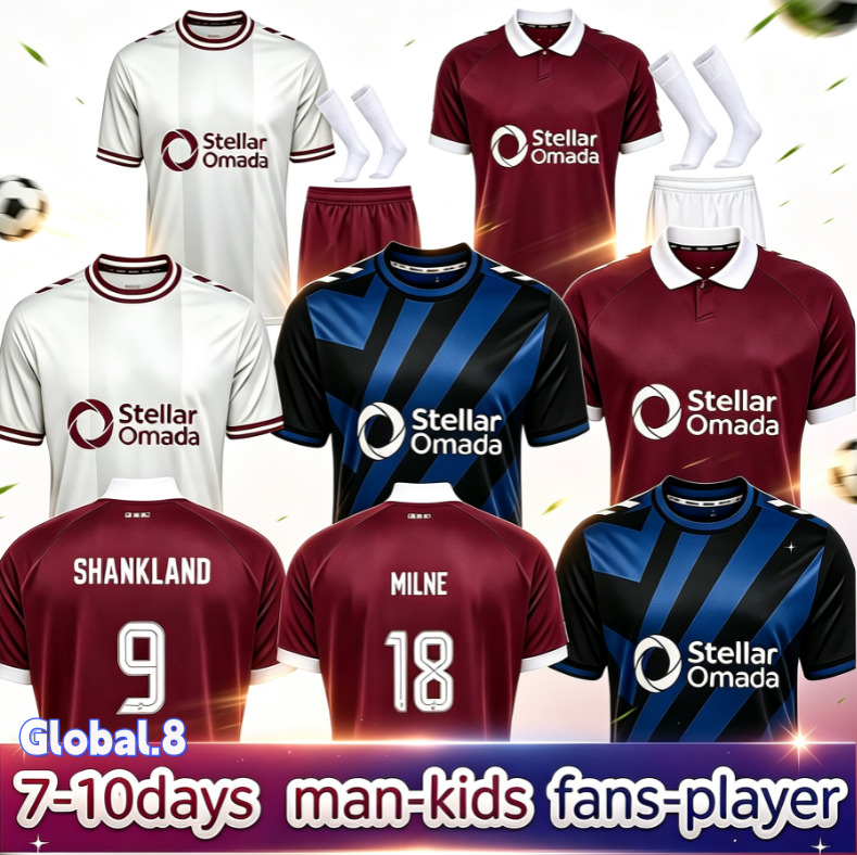 Hearts of Midlothian Soccer Jerseys 26 27 BOYCE SHANKLAND DEVLIN VARGAS 2025 2026 2027 McKay Home Away Third Mens kids kit sets Football Shirts hear
