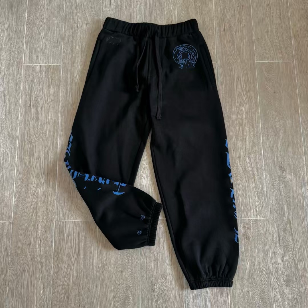 Unisex Chrome Pants Sanskrit Graphic Print Sweat Suit Heavy Weight Cotton 2Pcs Sweatshirt Sweatpants Set Men Women Casual Street Tracksuit Factory S
