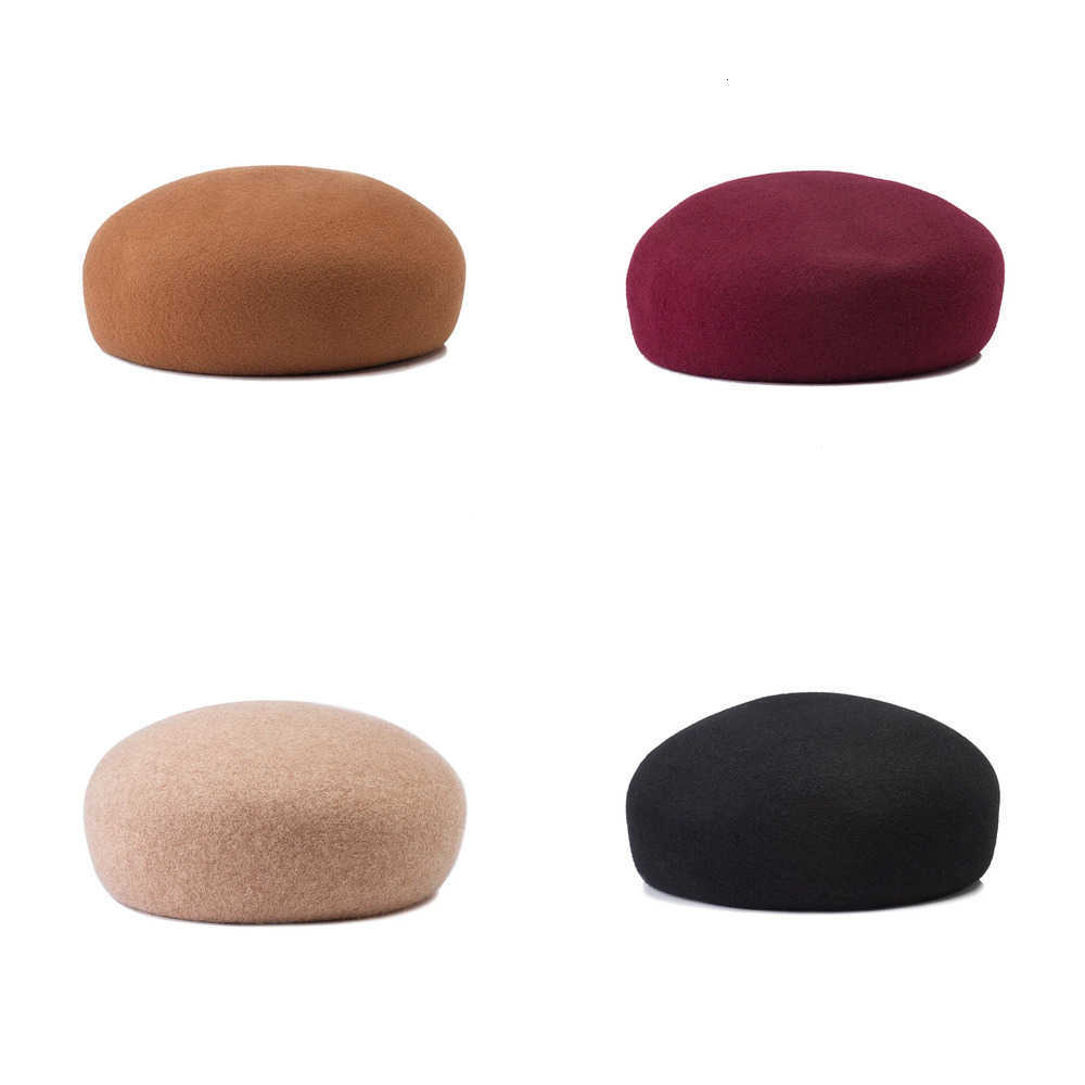 Style French Berets Wool New Berets for Women Felt Winter Hat Fashion Beret Hat Ladies Pillbox Hat Millinery Simple Painter Warm Hat J260919