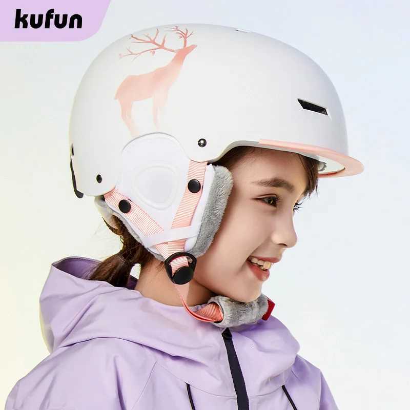Helmets KUFUN Ski Helmet Ski Snow Sports Snowboard Skiing Skateboard Skating Cute Animal Women Men Adult Kids Winter Safety Children D2609191