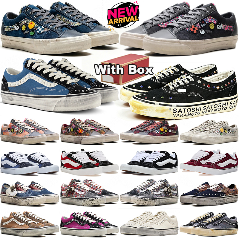 free shipping with box van old skools running shoes knu designer pearlized sneakers pearl mens trainers women men outdoor sports sneaker runners che