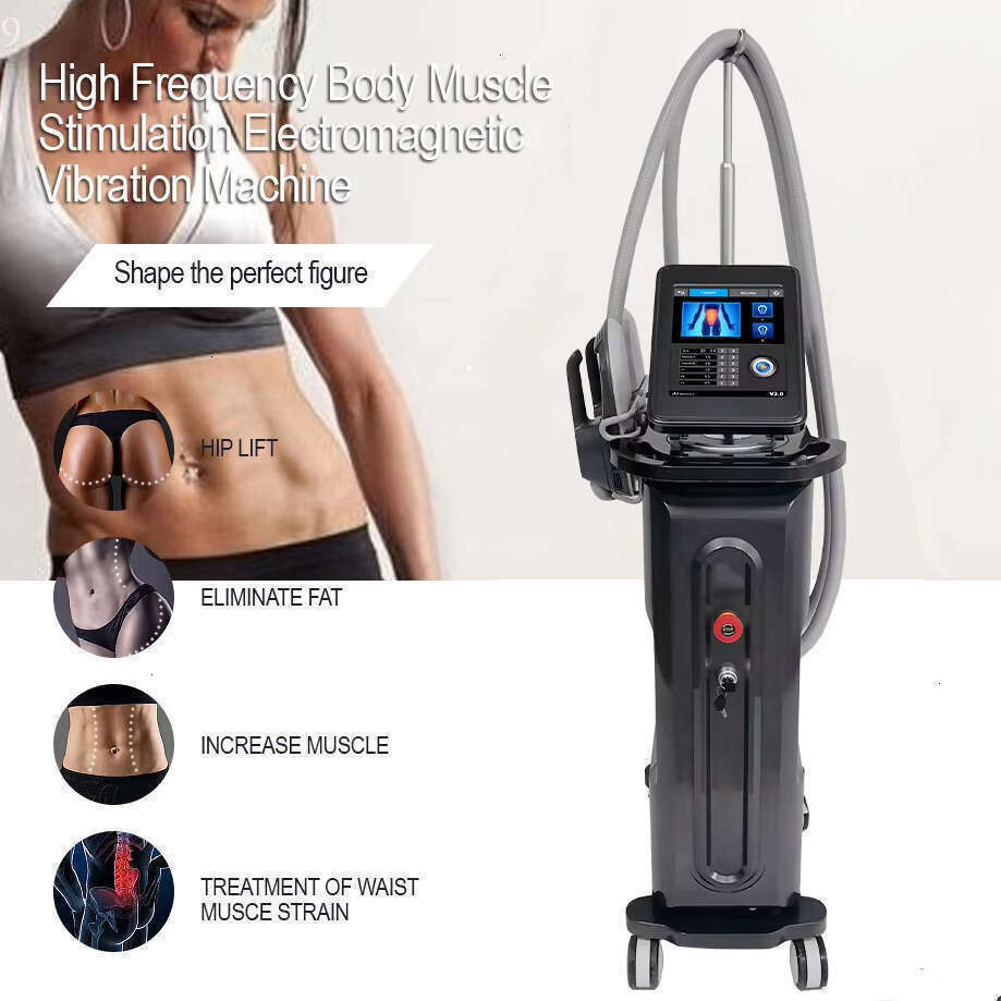 Professional Hi-Emt Body Sculpting Fat Burning 2 Handles EMS Vibration Abs Firming Butt Toning Powerful Non-Exercise Weight Loss Muscle Training Dev