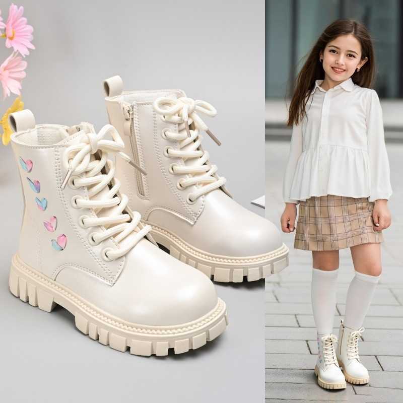 Kids Short Boots Boots Korean Style Versatile Children Leather Boots Fashion Side Zipper 2025 Autumn New Girls Princess Boots SoftT260919