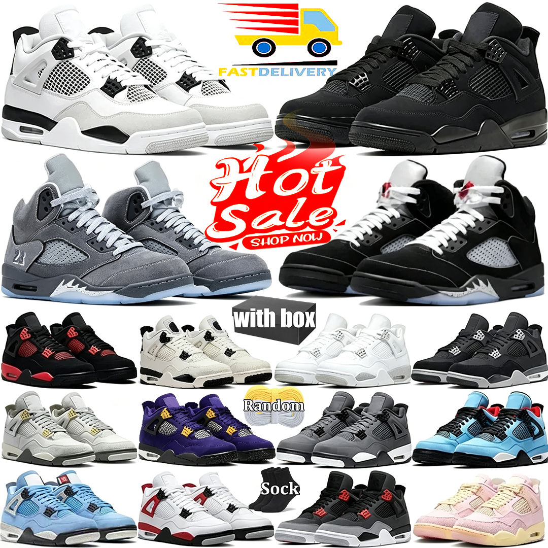 4 Men 4s 5 Basketball Desinger Shoes 5s Thunder Oreo Military Blue Black Cat 2025 University Women Wolf Grey White Pure Money Pink Metallic Sneakers