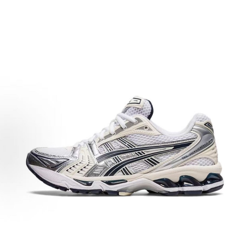 ASICS Gel-Kayano 14 Men Women Low Top Sneakers Retro Style Comfort Fabric Synthetic Leather Breathable Daily Running Shoes White Black Silver