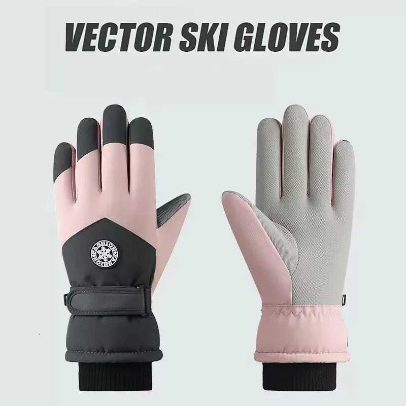 Ski Gloves Winter Unisex Snowboard Ski Gloves PU Leather Non-slip Touch Screen waterProof Motorcycle Cycling Fleece Warm Snow Gloves D2609191