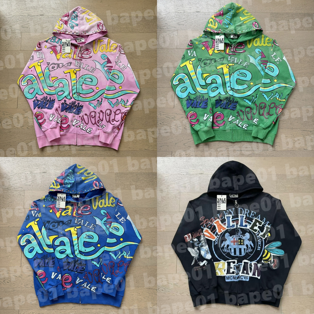 Mens Designer Hoodies Vale Zip Up Men Women High Quality Hooded Sweatshirt Long Sleeve Jacket Hip Hop Sweatshirts S-XL