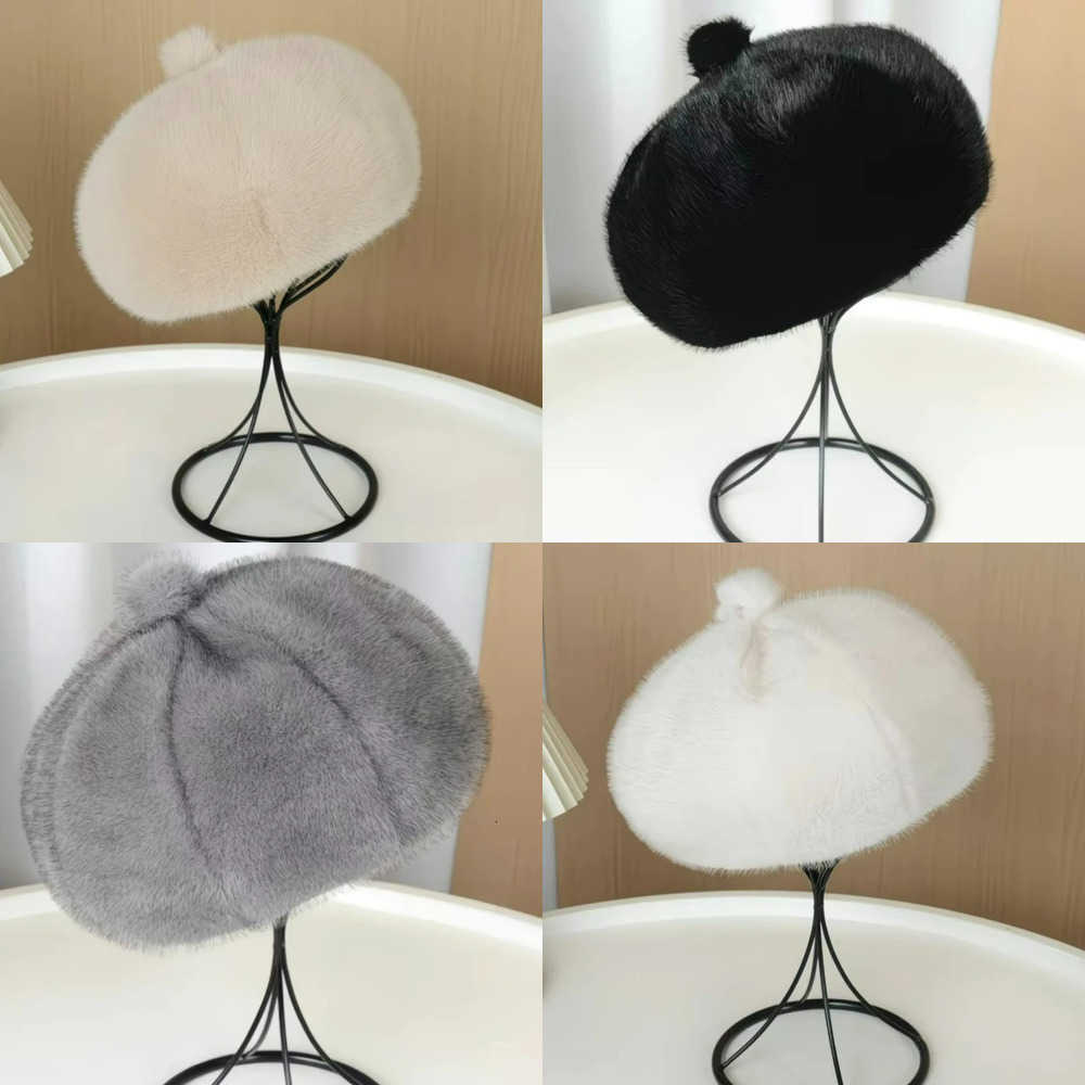 for Berets Beret Thickened Plush Women Winter Fleece Lined Hats Painter Style Elastic Cold Weather Caps Vintage Retro Fashion Outdoor J260919