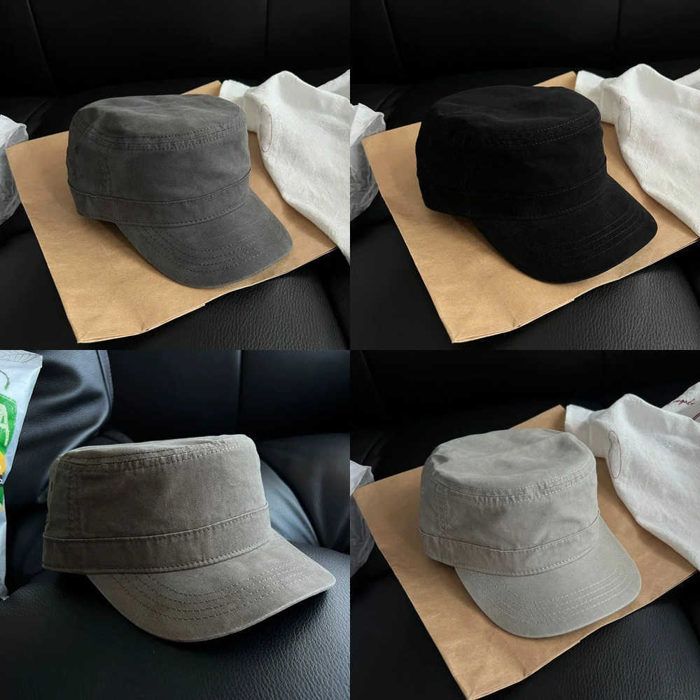 Cap Navy Berets Solid-Color Retro Flat-Top Baseball Cap for Men and Women Simple Equestrian Cap Casual and Versatile Sun Hat J260919