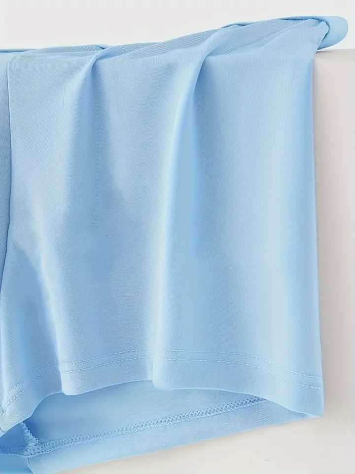Ice 4 Pieces of Silk Satin Flat Briefs Men's Underwear Smooth Cool Briefs Breathable and Comfortable Fit Briefs D2609181