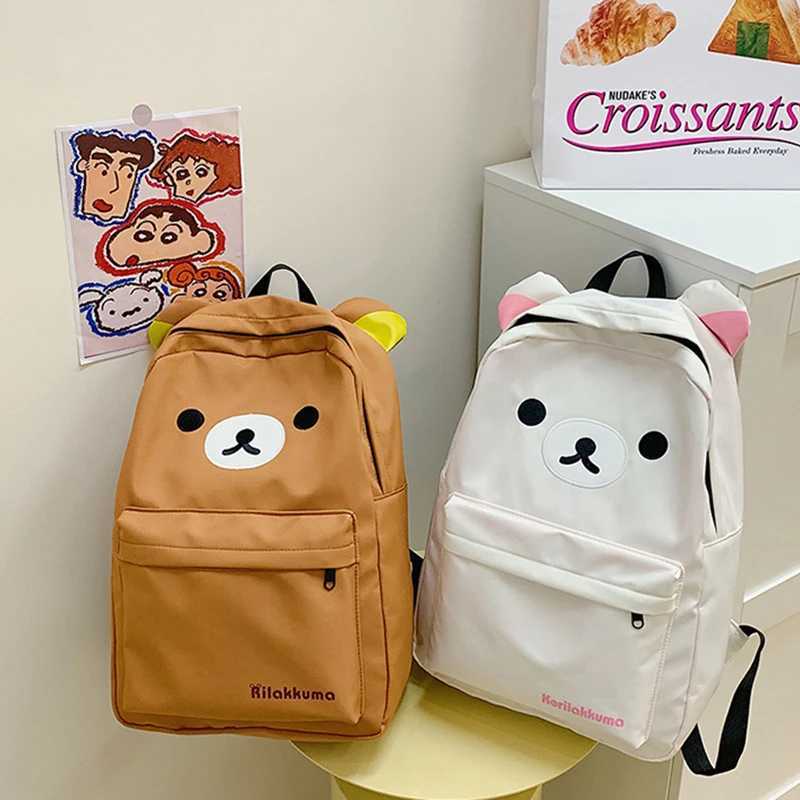 Hot Cute Bear Rilakkumas Zaino di grande capacità Zaino del fumetto del anime Borsa da scuola per studenti alla moda Borse a tracolla in nylon Zaino