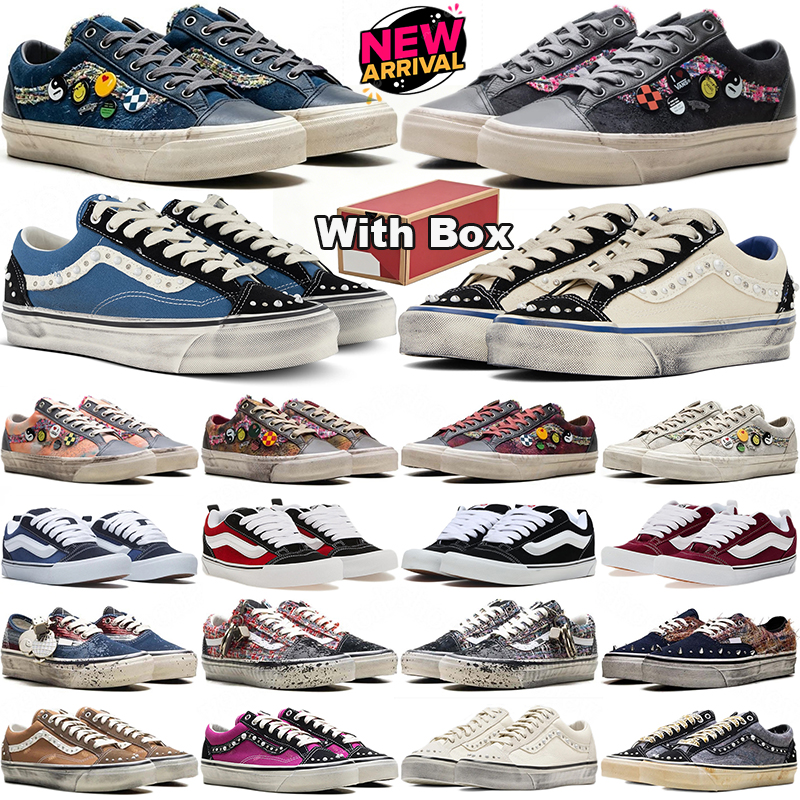 free shipping with box van old skools shoes knu designer pearlized sneakers pearl mens trainers women men outdoor sports sneaker runners casual walk