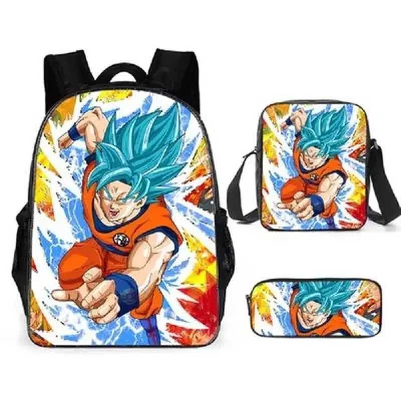 Dragon Ball Goku Series Zaino Borsa a tracolla Leggero Zaino per studenti di grande capacità Astuccio 3 pezzi Regalo periferia anime L260919NK3Z