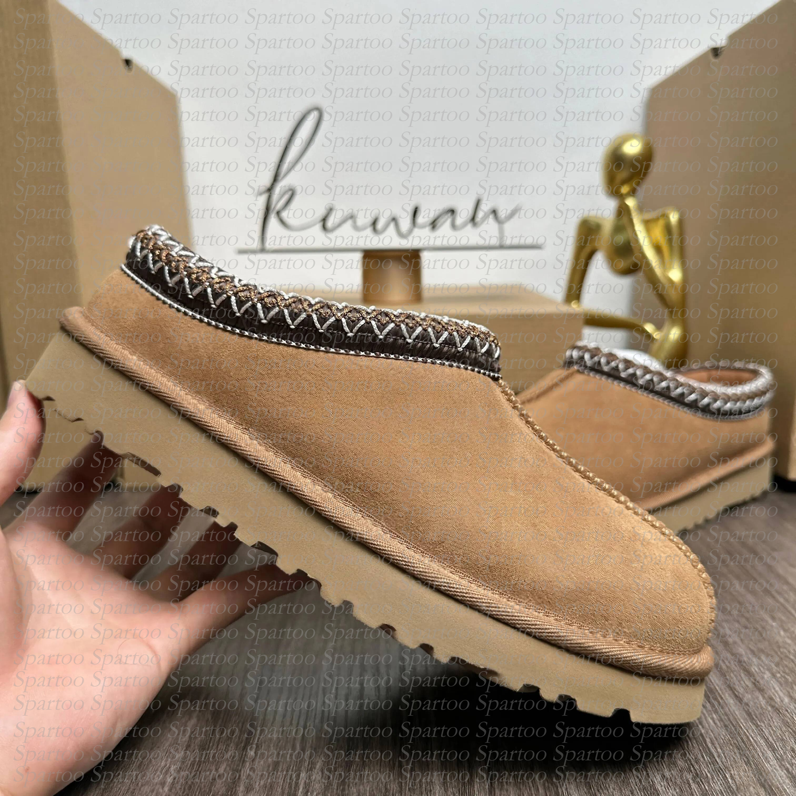 Womens Tazz Slippers Tasman Fur Slides Designer Classic Ultra Mini Platform Boot Chestnut Mustard Seed Sand Slip On Wool Comfort Winter Suede