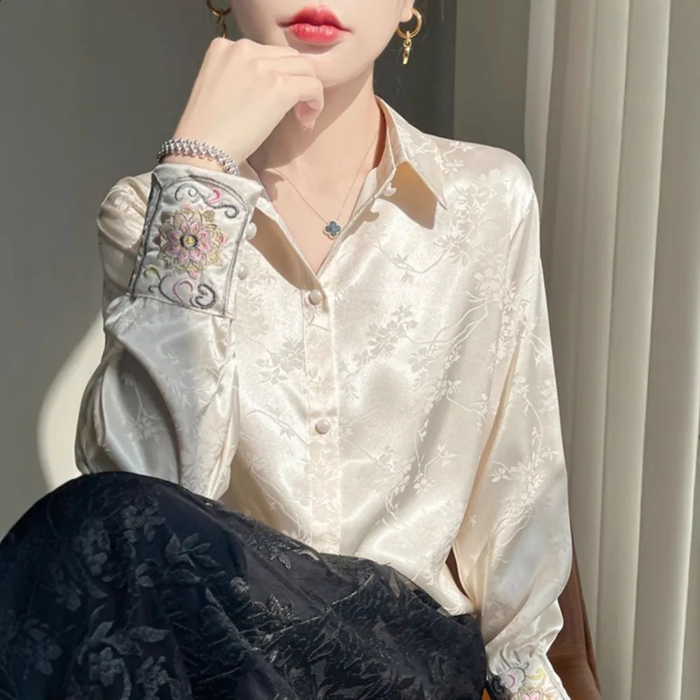 Spring Vintage Blouse Women Clothing Womens Tops Casual Shirt Fashion Clothes Long Sleeve Streetwear Autumn Elegant EthnicStyle 260918