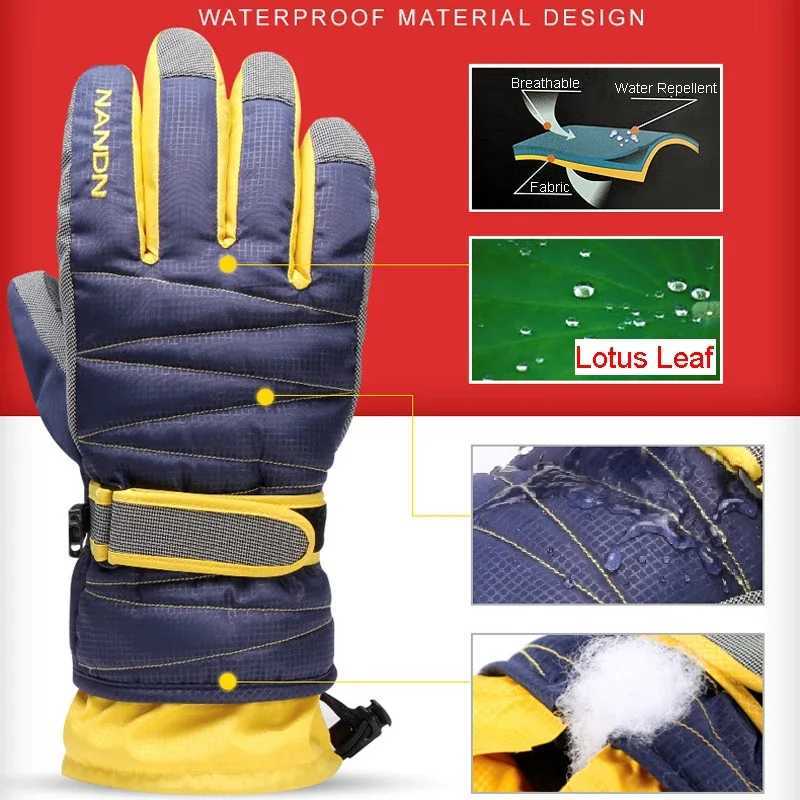 Ski Gloves NANDN Winter Warm Mountain Snowboard Ski Gloves men women Cold Snow Skiing Mittens waterProof Snowmobile Handschoemen Air+ 5002 D2609191