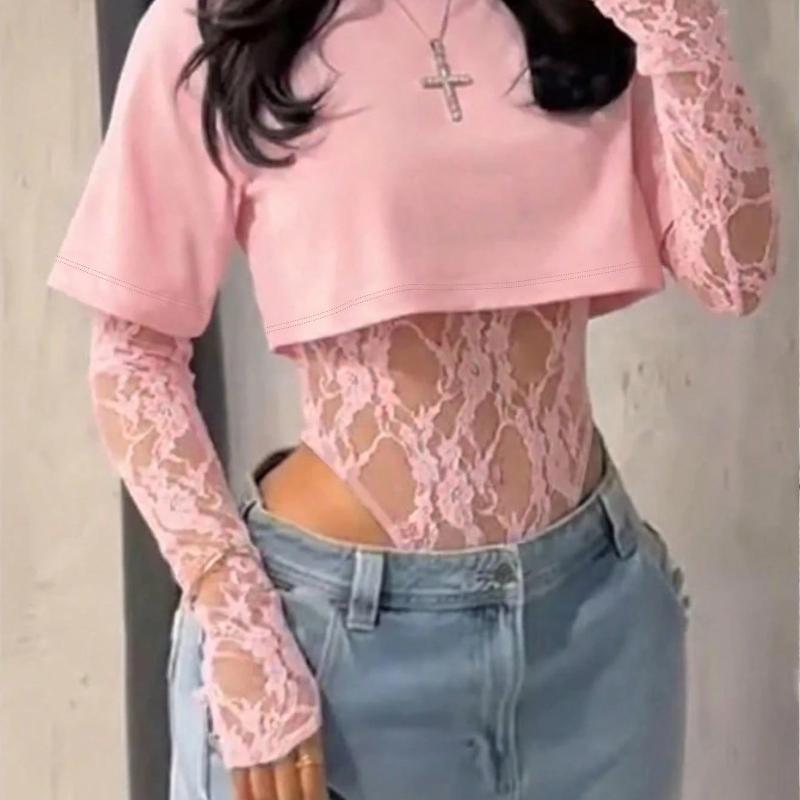 Body en dentelle transparente pour femmes, Style de styliste, Sexy, serré, extensible, tricot, Teddy, noir, blanc, Clubwear, Streetwear d'été, ta