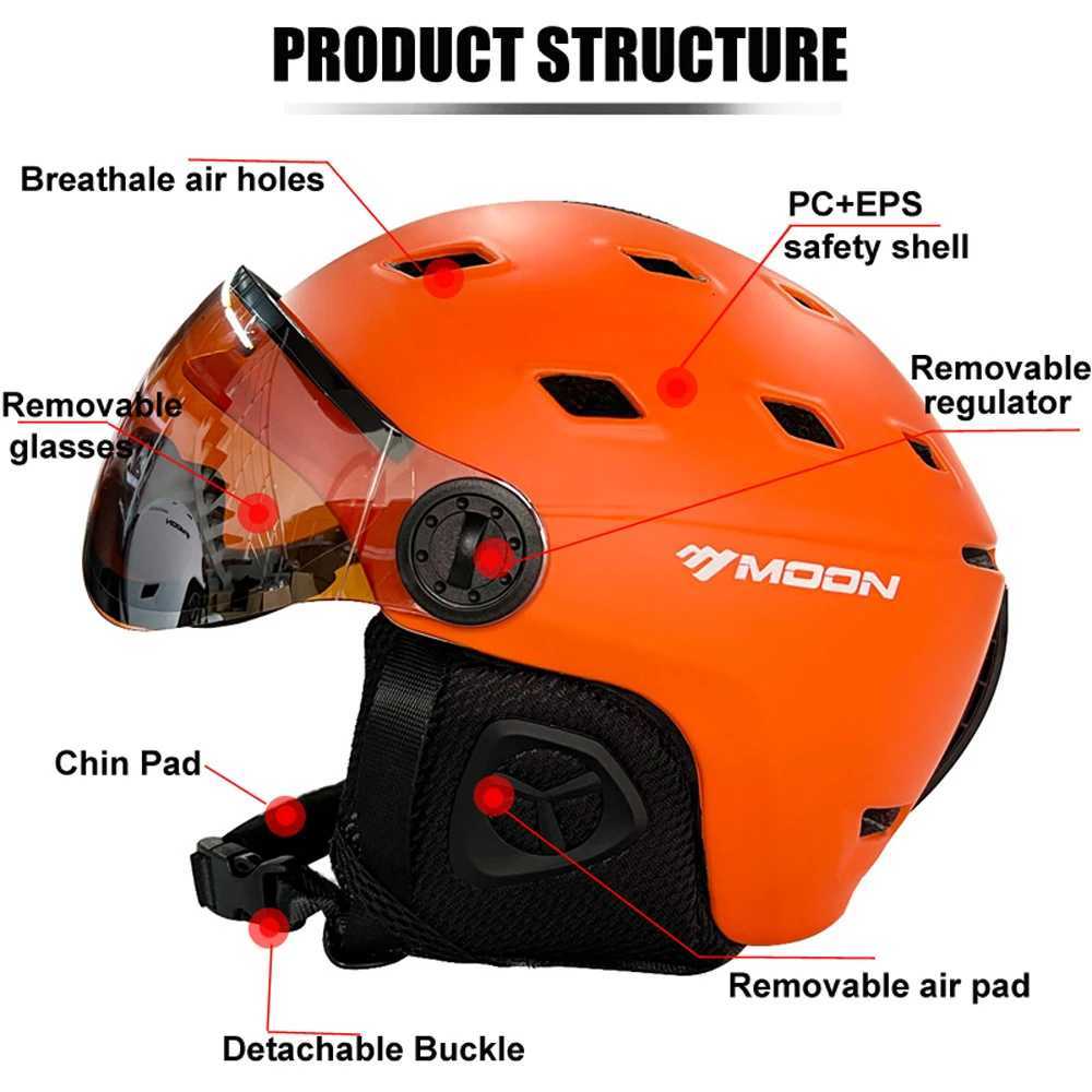 Helmet Skiing Ski with Helmets Goggles Integrally-Molded PC+EPS High-Quality Ski Helmet Outdoor Adult Sport Ski Snowboard Skateboard Helmets D260919