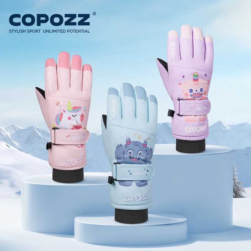 Ski Gloves COPOZZ Cartoon Children Winter Gloves for Girls Boys Thick waterProof Kids Ski Gloves Snowboard Riding Cycling Child Snow Gloves D2609191