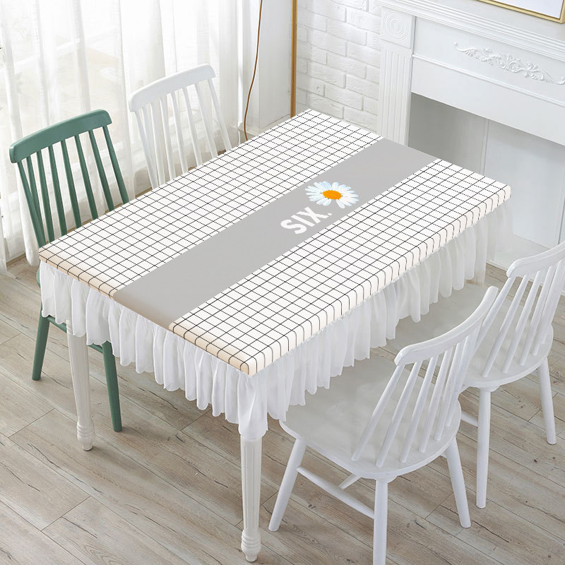 Nappe rectangulaire de Style crème personnalisée, résistante à l'huile, imperméable et sans entretien, facile à nettoyer, nouveau Design minimali