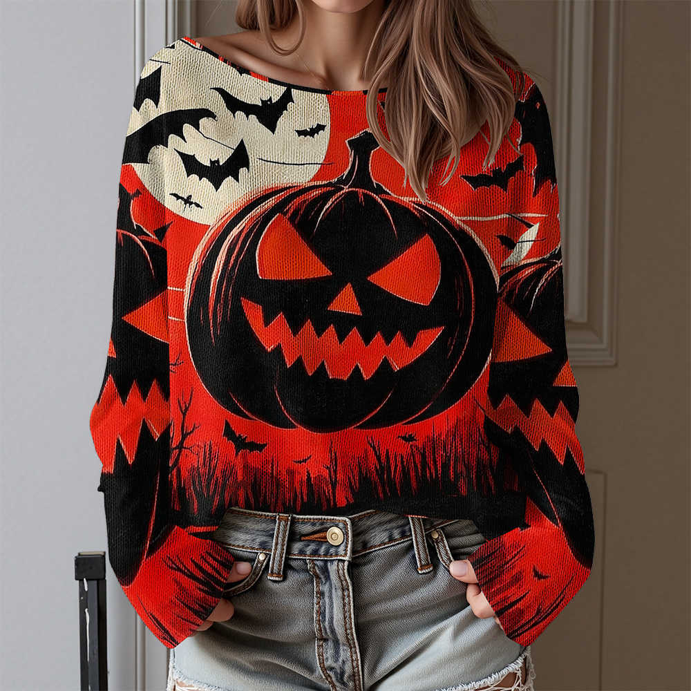 Women's 2025 Knitted Crewneck Sweater Casual Neck Long Sve Christmas Tops Autumn Winter Streetwear S260919AKWH