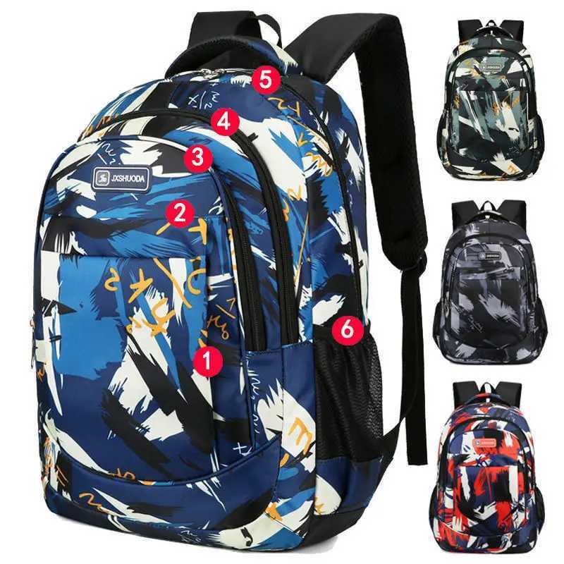 Zaino di grande capacità Uomini e donne Borsa a tracolla casual da viaggio all'aperto Oxford Camouflage Studente Borse a tracolla doppie 2026 L26091