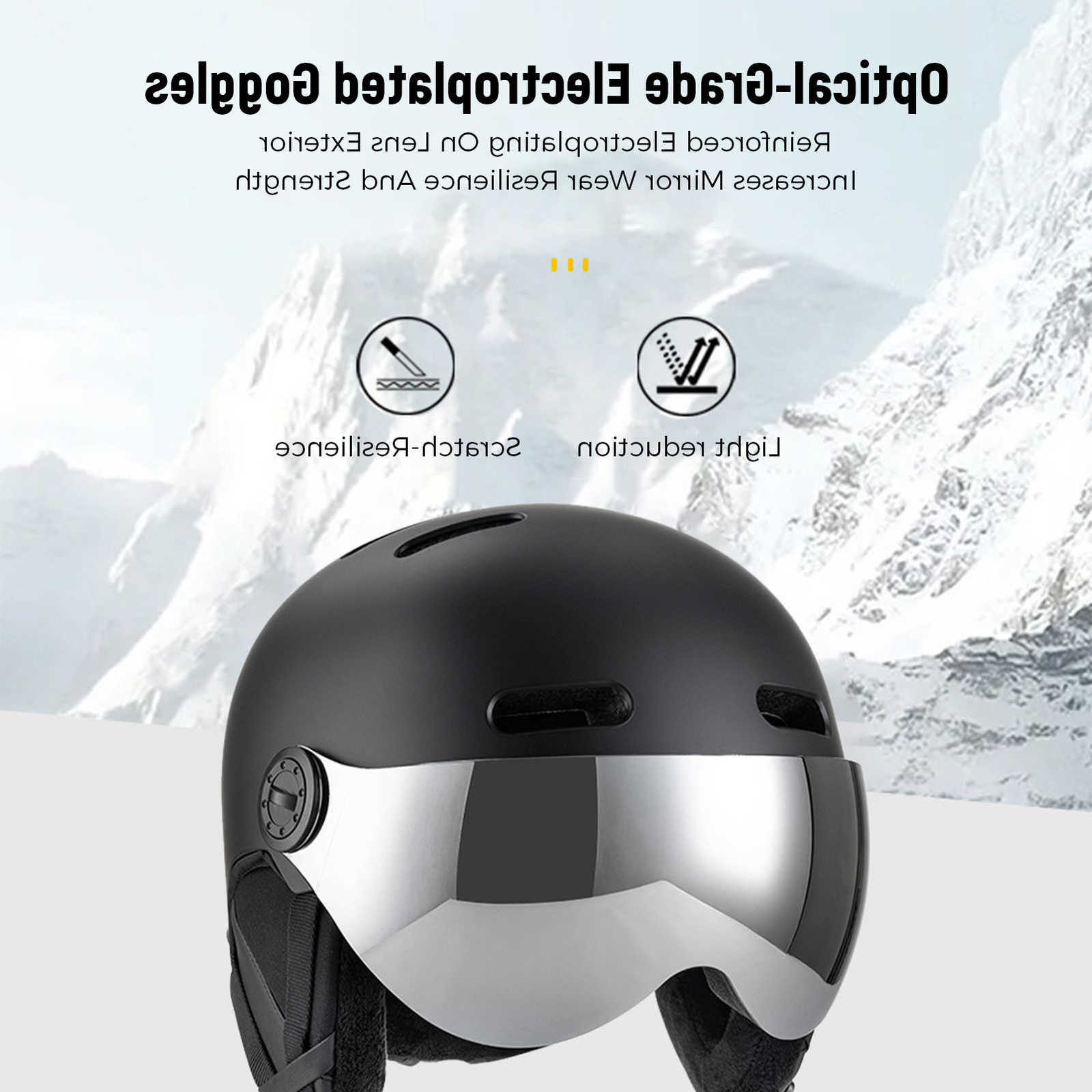 Ski Helmets Ski Helmet with Goggles EPS Liner Snowboard Helmet Removable Liner Ear Pads Winter Sports Helmet Detachable Visor 12 Vents D260919