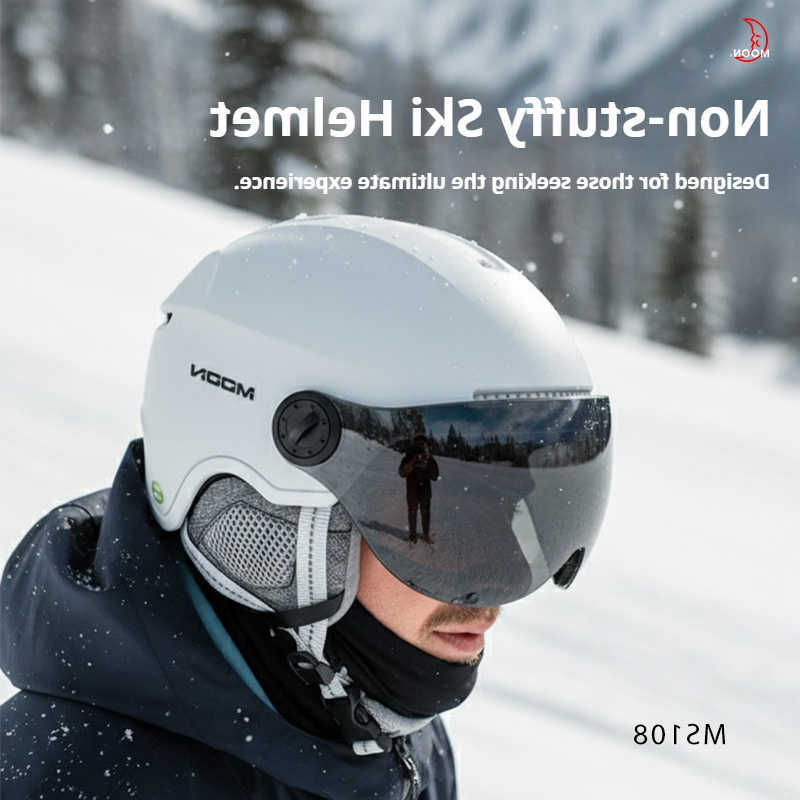 Professional MOON Ski Ski Helmets Goggles Integrated Ski Helmet for Men and Women Winter Snowboard and Alpine Skiing Warm Breathable Helmet D260919