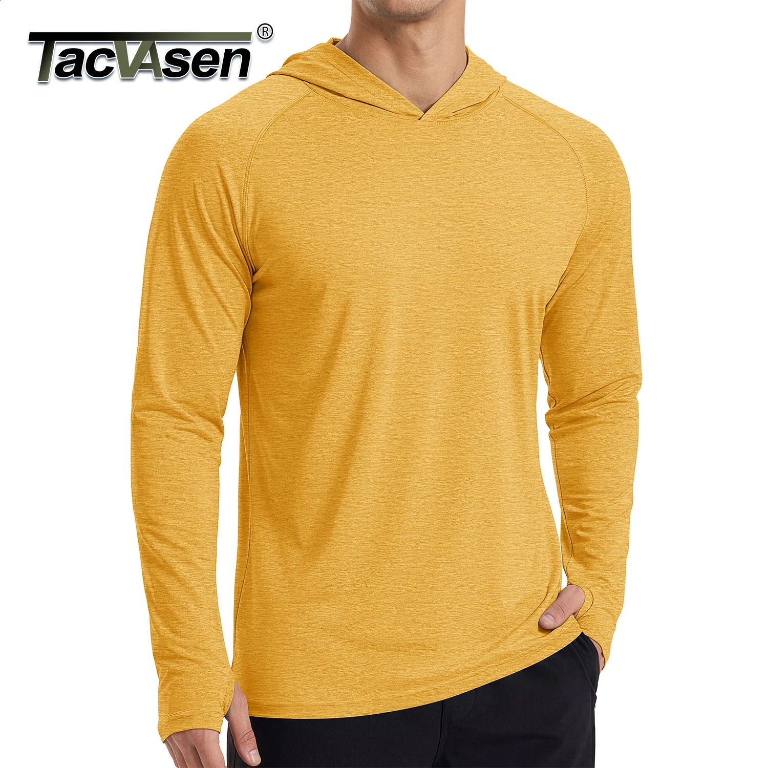TACVASEN Mens Sun Hoodie Long Sleeve Fishing Shirt Lightweight UPF 50 Dry Fit Rash Guard for Swimming Workout Athletic Tops w260919