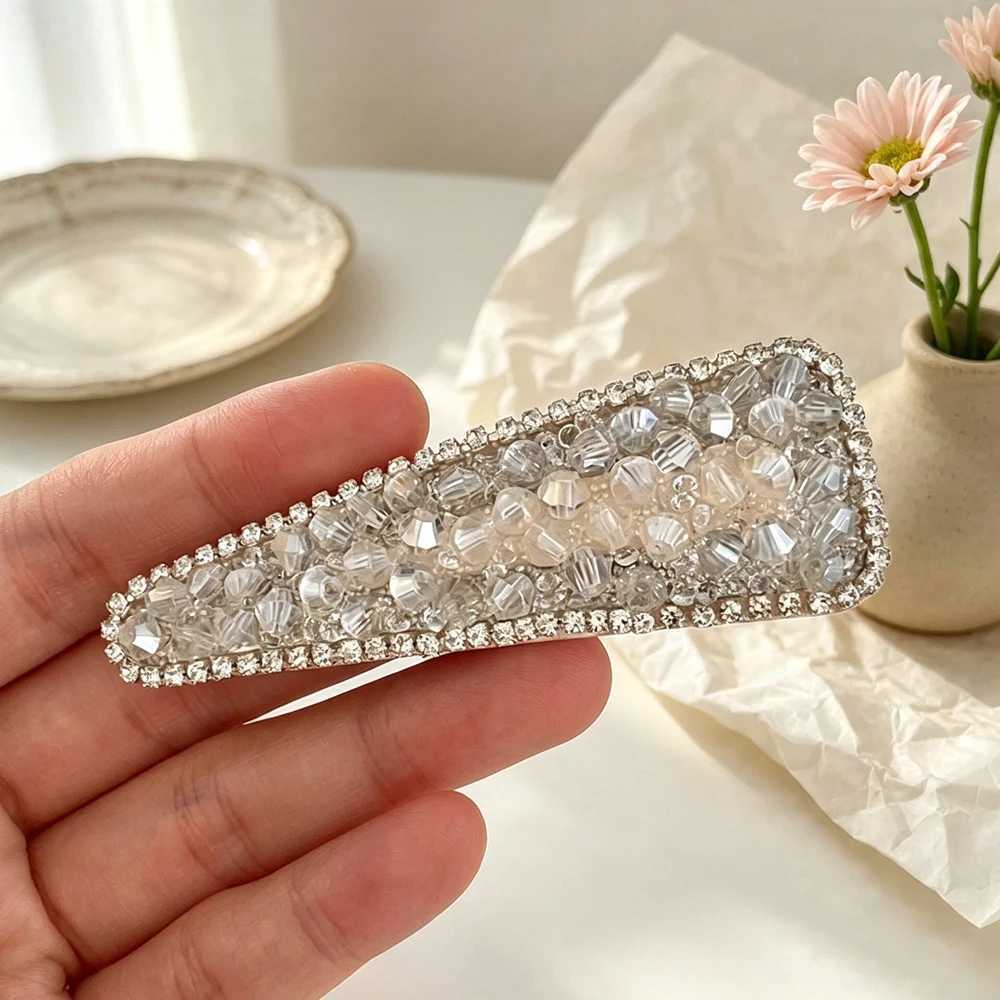 Hair 1PC Luxury Full Rhinestone BB Clips Shiny Crystal Diamond Side Barrettes Elegant Women Daily Wedding Party Hair Accessories M260918