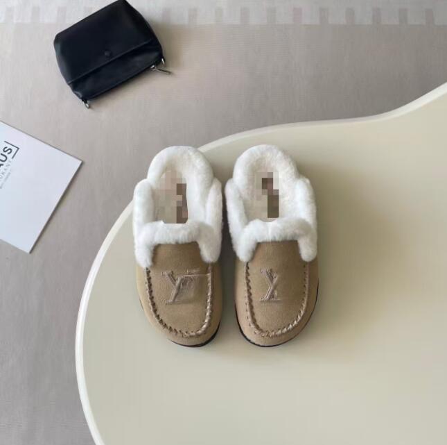 Designer Luxury Fur Slides Furry Slippers Mules Fall Winter Homewear Slide Men Women Footwear Paris Comfortable Fuzzy Flip Flop Fluffy Cotton Womens