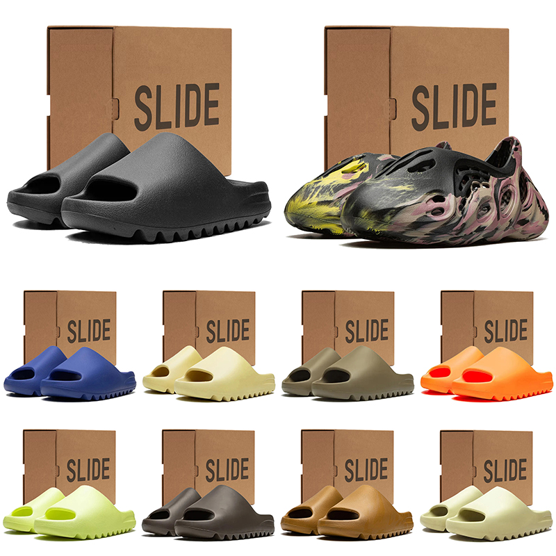 Free shipping designer slippers slides with box men women Black Bone beige sliders sandals mens womens blue green orange slipper slide trainers