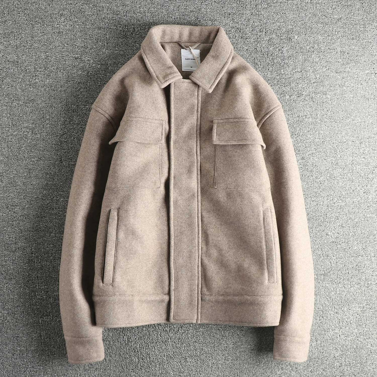 Men's Jackets Thick woolen fabric American trendy men's jacket autumn and winter quilted cotton warm workwear cotton coat jacket top X2609