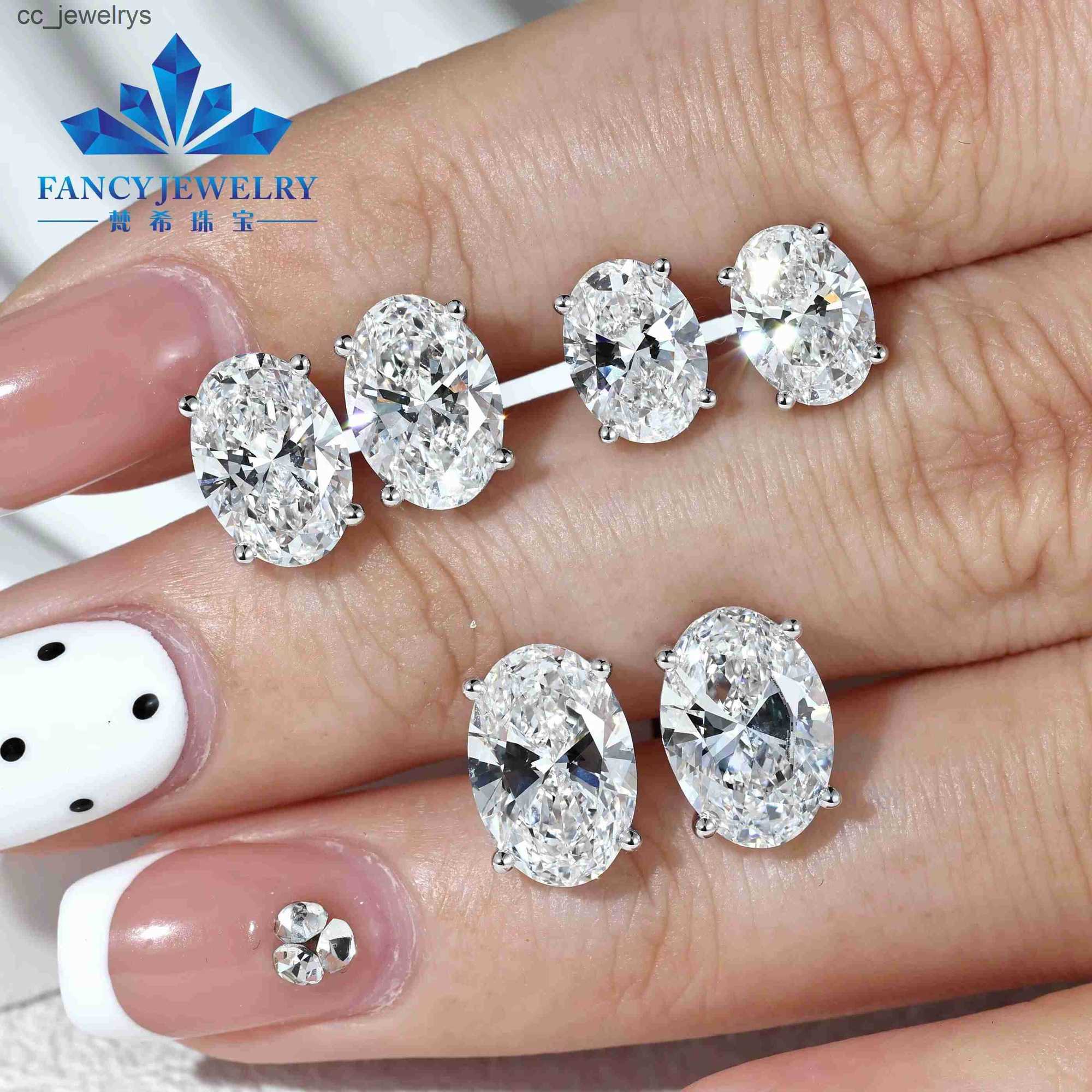 IGI Certified 1 2 3 CT Oval CVD Lab Diamond Studs 18k 14k 10k Solid Gold 4 Prongs Lab Grown Diamond Earrings Stud